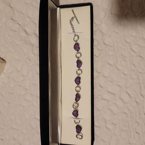 Kay Jewelers sterling silver and pink heart bracelet.